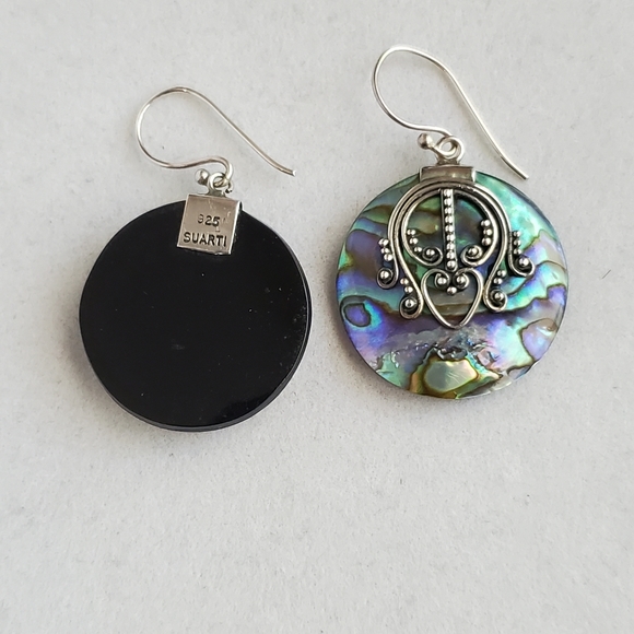 Suarti Abalone Sterling Drop Earrings - Picture 10 of 13